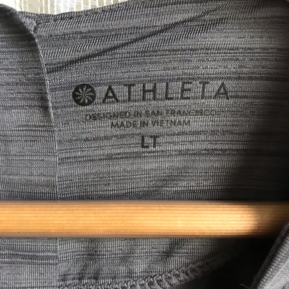 Athleta Long Sleeve Gray Top Shirt ZIP Pockets L - Picture 5 of 8